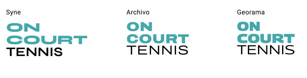 image title On Court brnading font exploration